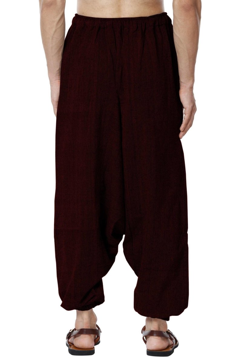 Men's Harem Pant | Maroon | Fits Waist Size 28" to 36" | Verified Sustainable by Brown Living™