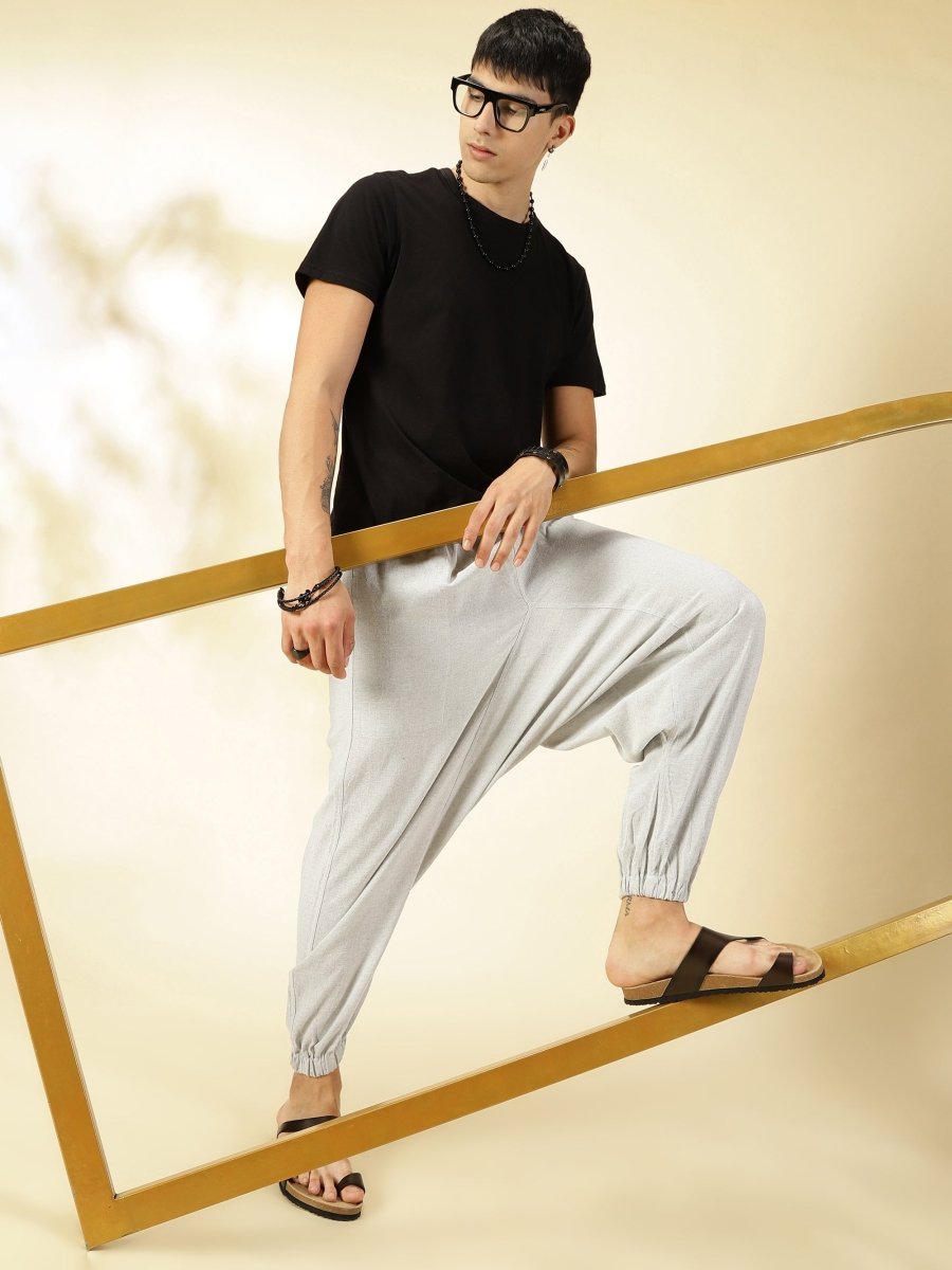 Men's Harem Pant | Melange Grey | Fits Waist Size 28" to 36" | Verified Sustainable by Brown Living™