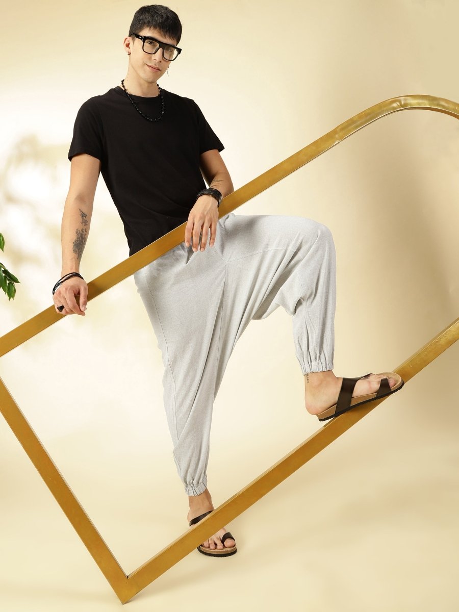 Men's Harem Pant | Melange Grey | Fits Waist Size 28" to 36" | Verified Sustainable by Brown Living™