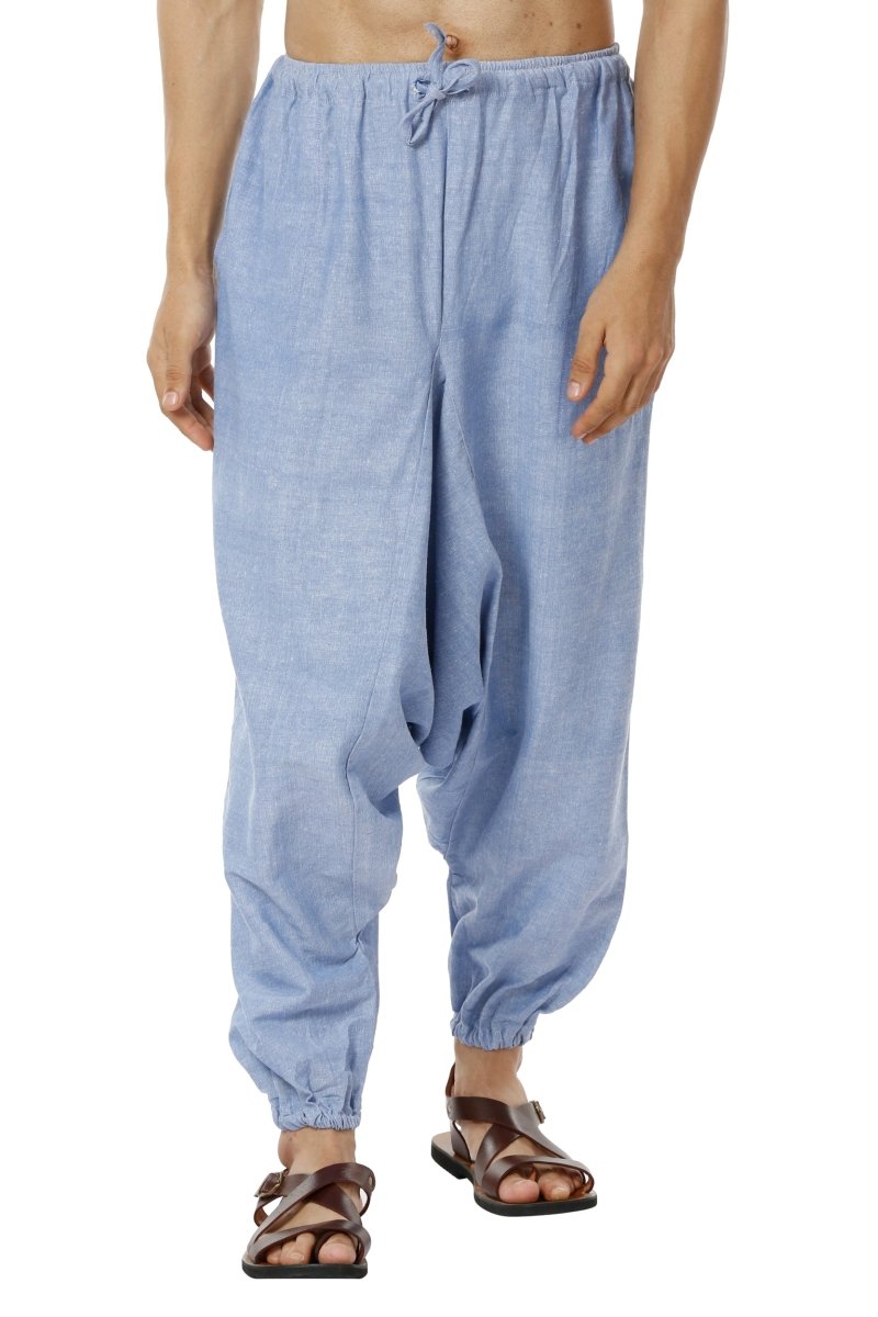 Men's Harem Pants | Lavender Blue | Fits Waist Size 28" to 36" | Verified Sustainable by Brown Living™