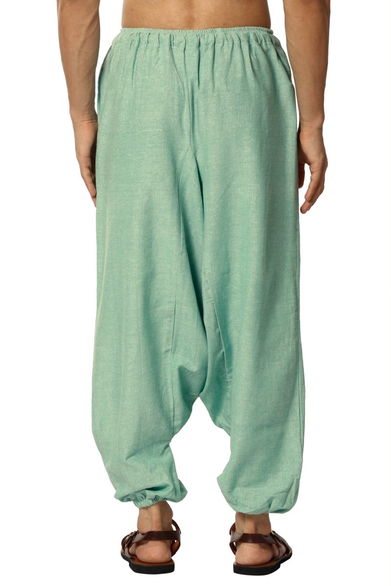 Buy Men's Harem Pants | Green | GSM - 170 | Free Size | Shop Verified Sustainable Products on Brown Living