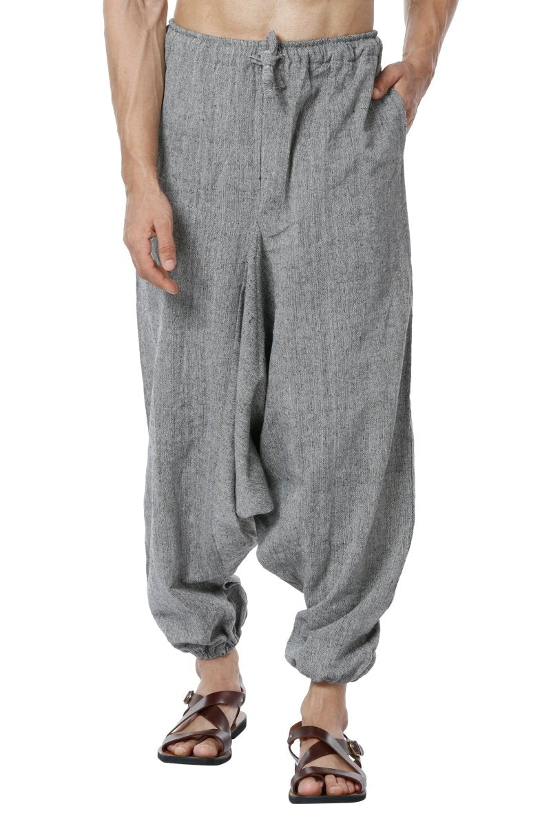 Men's Harem Pants | Grey | Fits Waist Size 28" to 36" | Verified Sustainable by Brown Living™