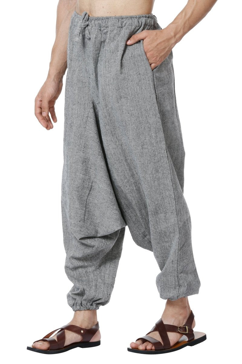 Men's Harem Pants | Grey | Fits Waist Size 28" to 36" | Verified Sustainable by Brown Living™