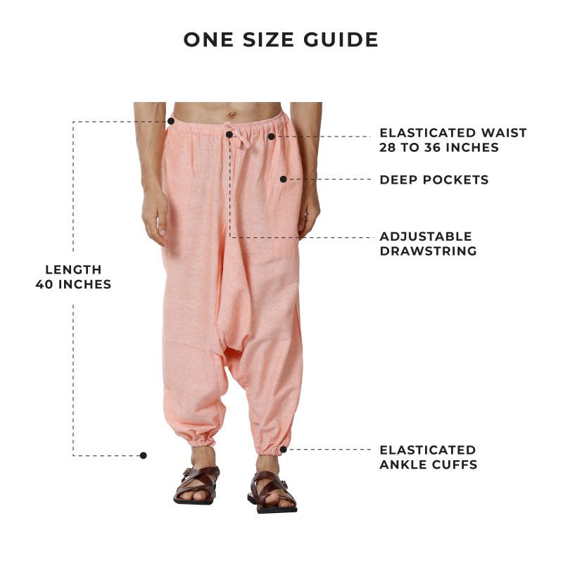 Buy Men's Harem Pants | Orange | Fits Waist Size 26" to 38" | Shop Verified Sustainable Products on Brown Living