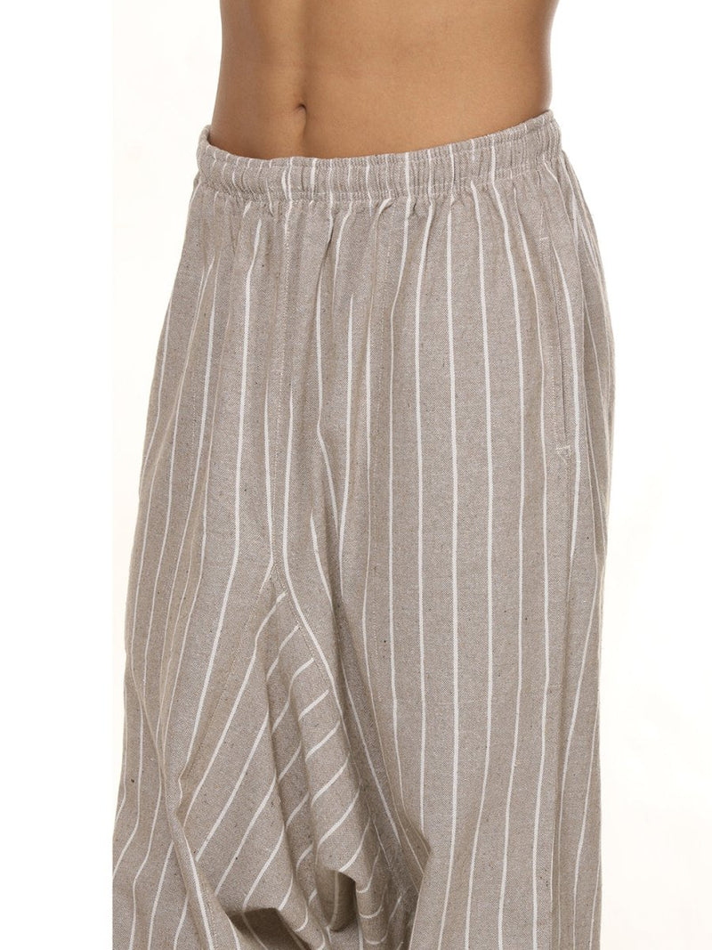Buy Men's Harem Pants Pack of 2| Cream & Grey Stripes | Fits Waist Size 26 to 38 inches | Shop Verified Sustainable Products on Brown Living