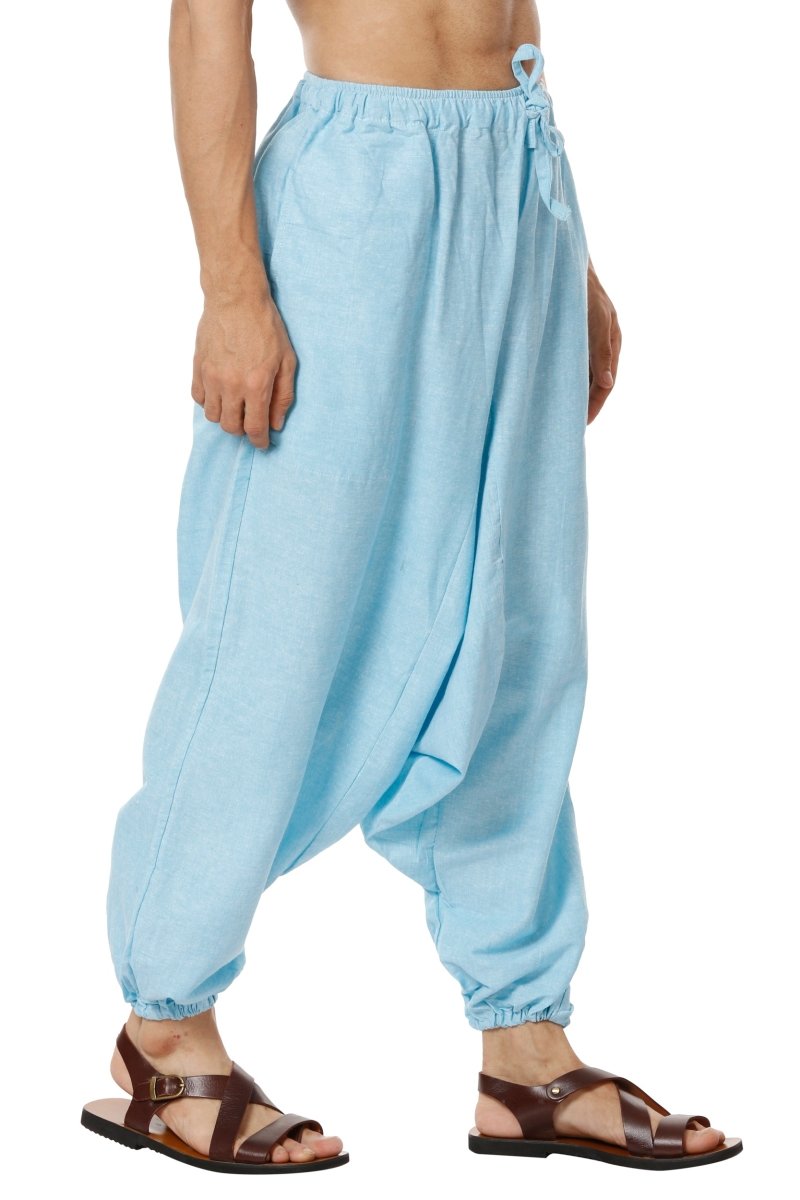 Mati Casual Trousers  Buy Mati Mens Teal Blue Easy Fit Harem Pants Online   Nykaa Fashion