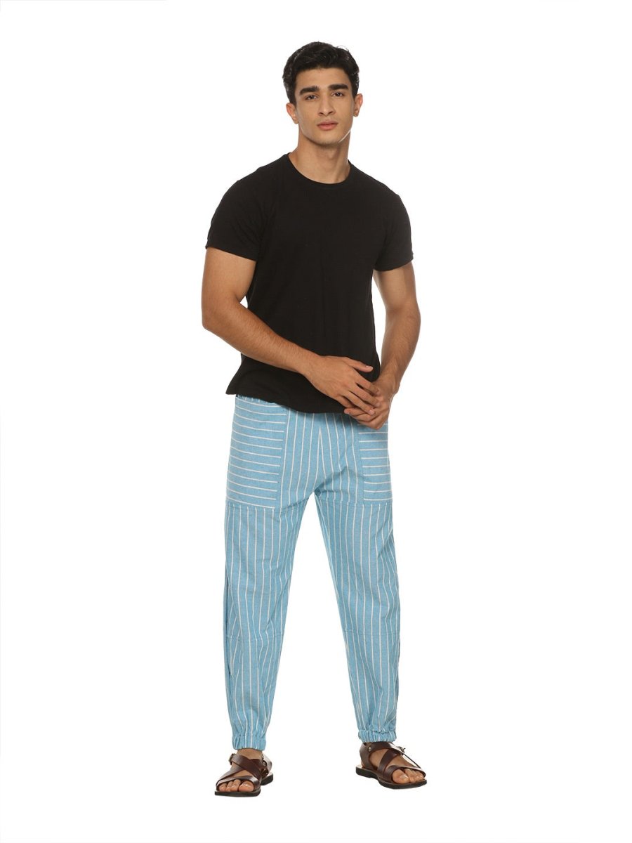 Men's Hopper | Blue Stripes | Fits Waist Sizes 28 to 38 Inches | Verified Sustainable by Brown Living™