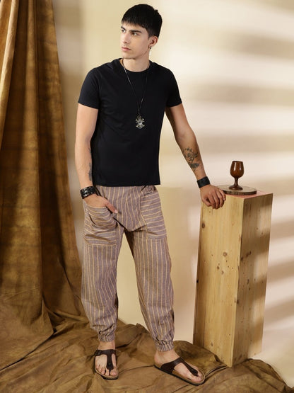 Men's Hopper | Brown Stripes | Fits Waist Sizes 28 to 38 Inches | Verified Sustainable by Brown Living™