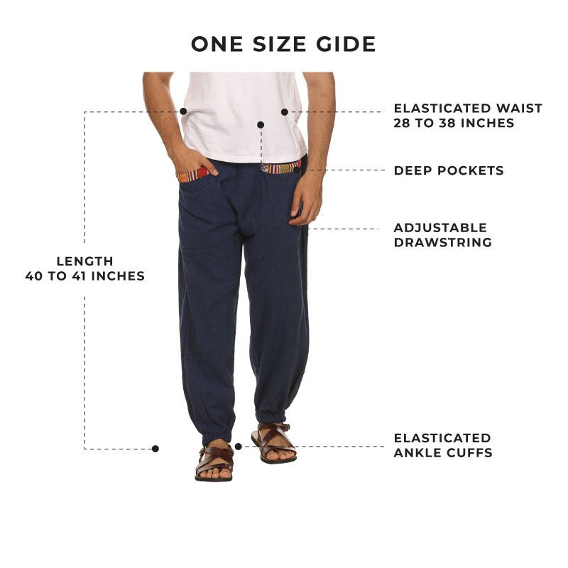 Buy Men's Hopper | Dark Blue | Fits Waist Sizes 28 to 38 Inches | Shop Verified Sustainable Mens Pyjama on Brown Living™
