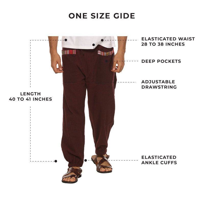 Buy Men's Hopper | Maroon | Fits Waist Sizes 28 to 38 Inches | Shop Verified Sustainable Mens Pyjama on Brown Living™