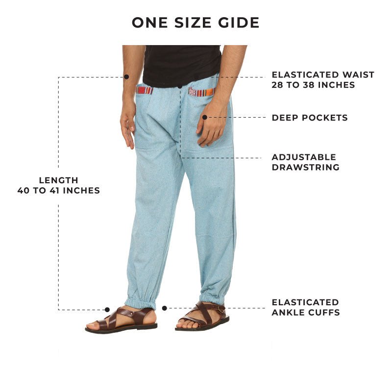 Buy Men's Hopper | Sky Blue | Fits Waist Sizes 28 to 38 Inches | Shop Verified Sustainable Mens Pyjama on Brown Living™
