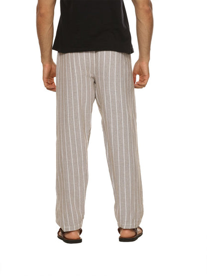 Men's Lounge Pant | Grey Stripes | Fits Waist Size 28" to 36" | Verified Sustainable by Brown Living™