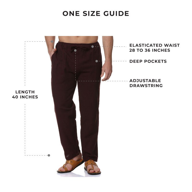 Buy Men's Lounge Pant | Maroon | Fits Waist Size 26" to 38" | Shop Verified Sustainable Products on Brown Living