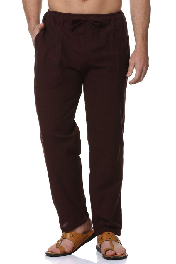 Buy Men's Lounge Pant | Maroon | Fits Waist Size 28" to 36" | Shop Verified Sustainable Mens Pyjama on Brown Living™