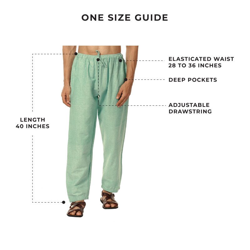 Buy Men's Lounge Pants | Green | Fits Waist Size 26 to 38 inches | Shop Verified Sustainable Products on Brown Living