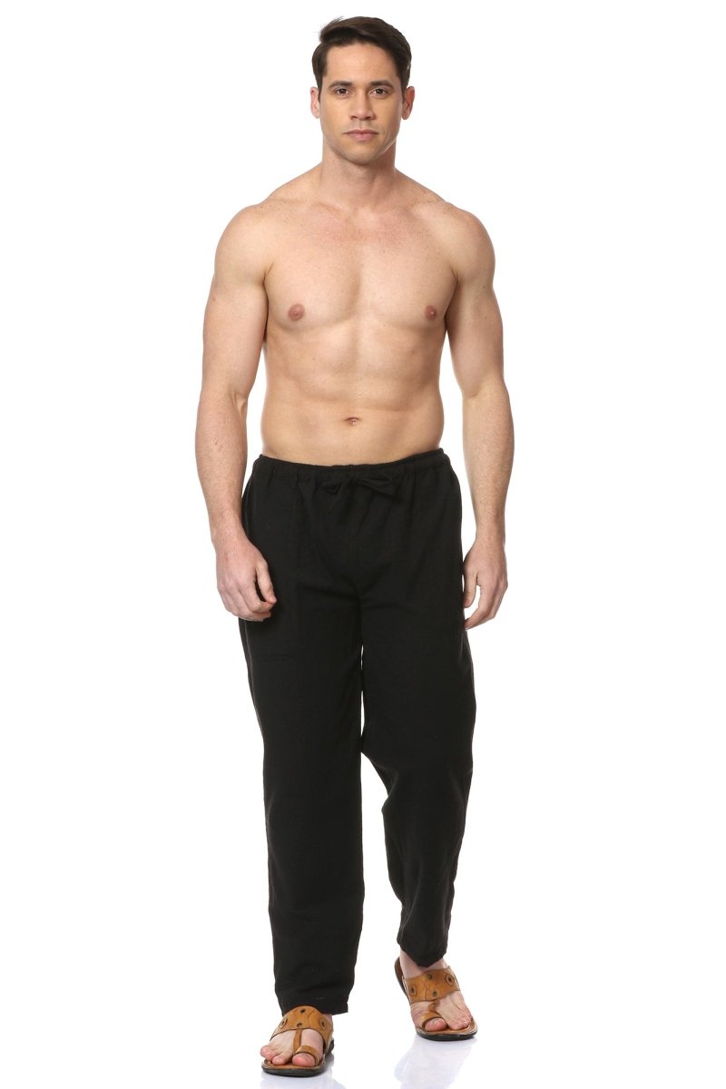 Men's Lounge Pants Pack of 2| Black & Brown Stripes | Fits Waist Size 28" to 36" | Verified Sustainable by Brown Living™