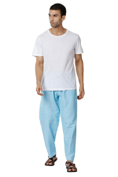 Men's Lounge Pants | Sky Blue | Fits Waist Size 28" to 36" – Mens Pyjama on Brown Living™. SKU: AT01036. Img 2.