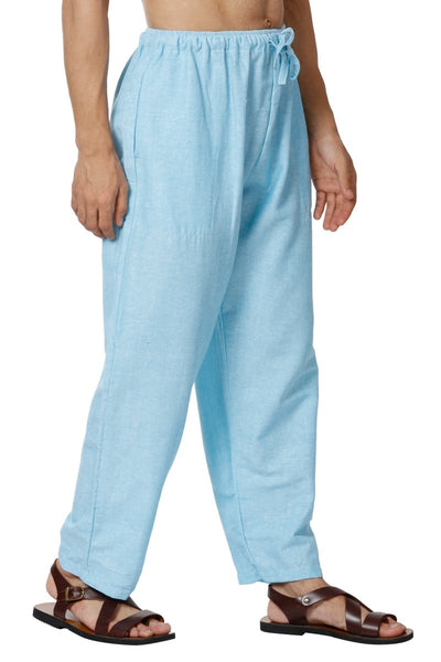 Men's Lounge Pants | Sky Blue | Fits Waist Size 28" to 36" – Mens Pyjama on Brown Living™. SKU: AT01036. Img 5.