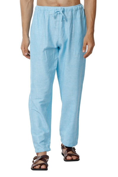 Men's Lounge Pants | Sky Blue | Fits Waist Size 28" to 36" – Mens Pyjama on Brown Living™. SKU: AT01036. Img 1.