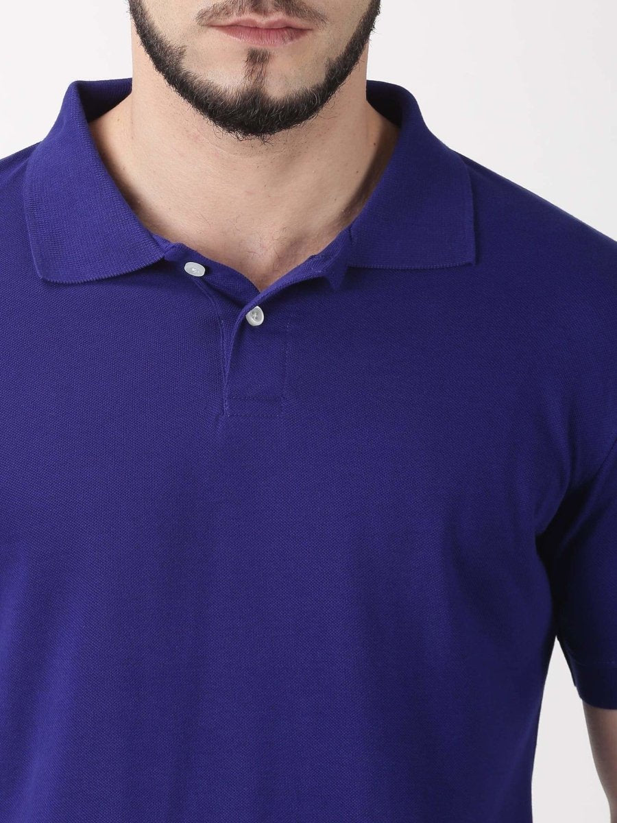 Men's Organic Cotton Polo Tshirt - Blue | Verified Sustainable by Brown Living™