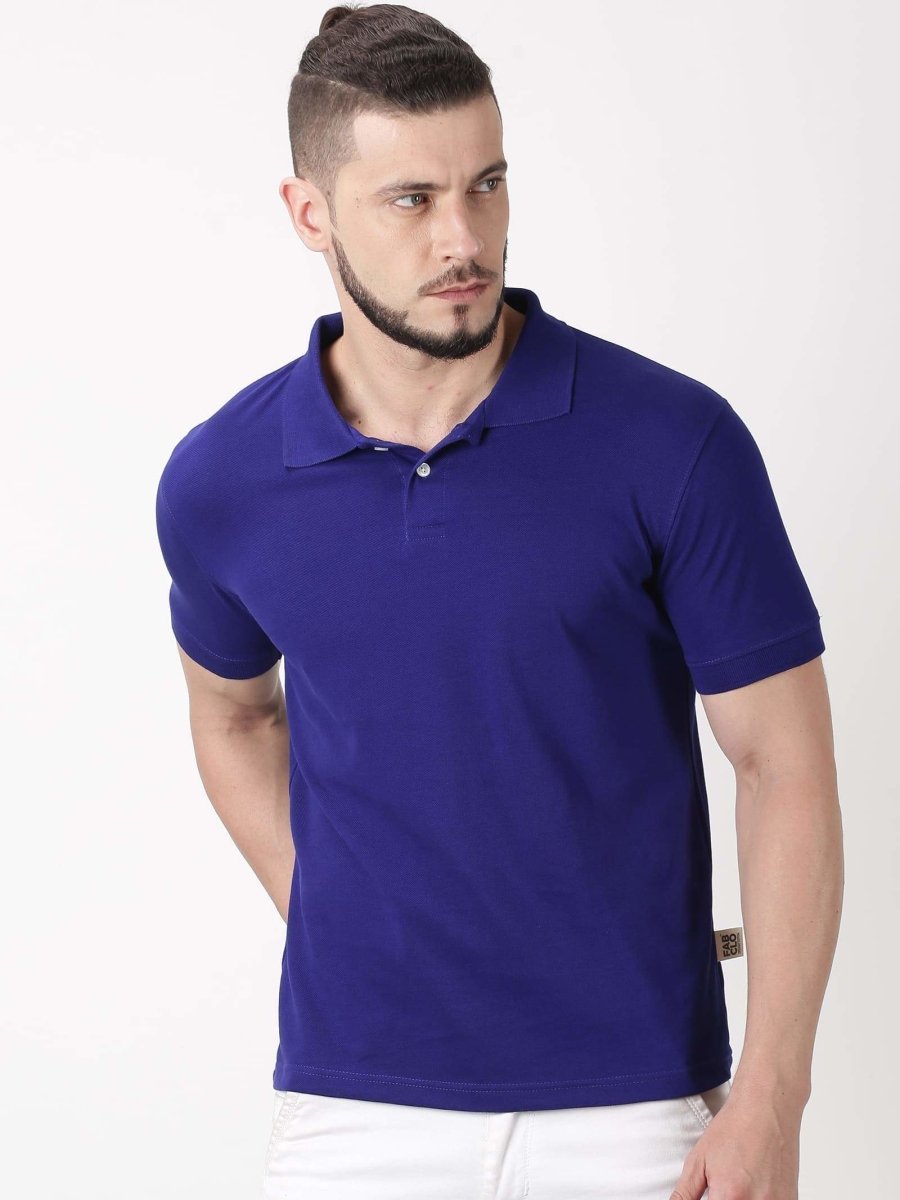 Men's Organic Cotton Polo Tshirt - Blue | Verified Sustainable by Brown Living™