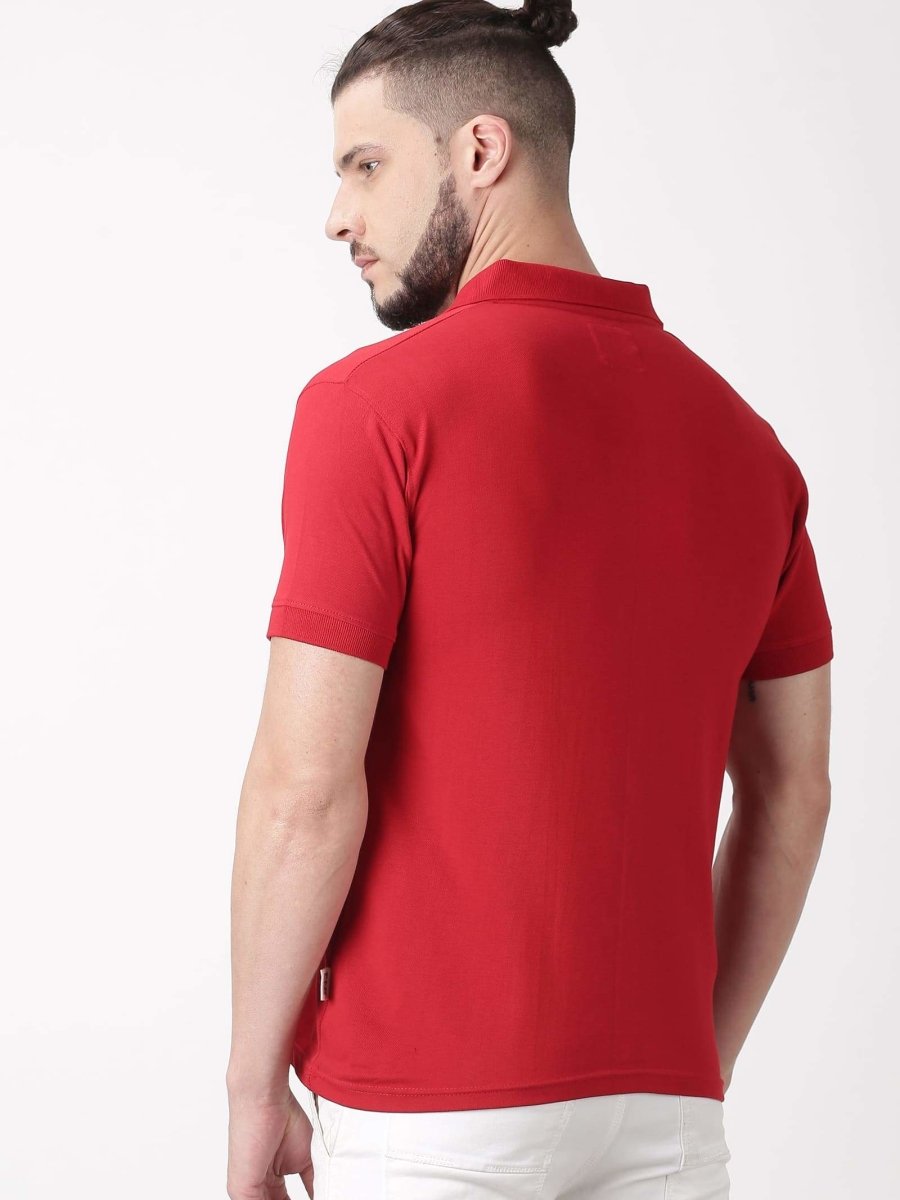 Mens Organic Cotton Polo Tshirt | Red | Verified Sustainable by Brown Living™