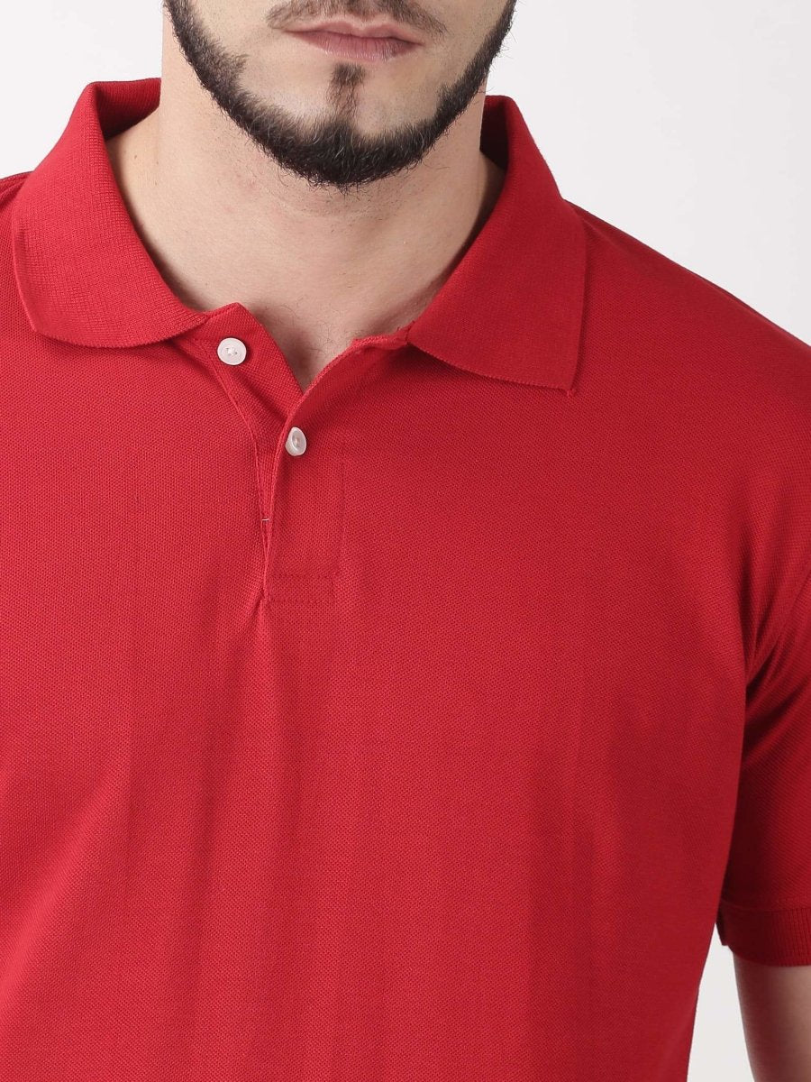 Mens Organic Cotton Polo Tshirt | Red | Verified Sustainable by Brown Living™