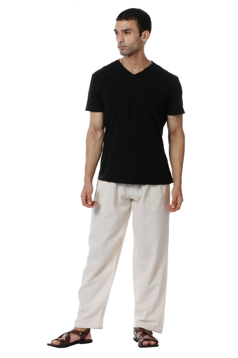 Buy Men's Pyjama Pack of 2 | Cream & Grey | Fits Waist Sizes 28" to 36" | Shop Verified Sustainable Products on Brown Living