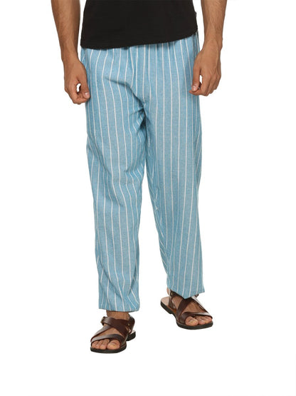 Men's Pyjama Pack of 2 | Dark Blue & Blue Stripes | Fits Waist Sizes 28" to 36" | Verified Sustainable by Brown Living™