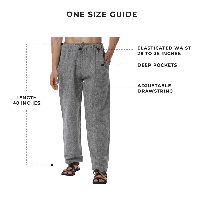 Buy Men's Pyjama Pack of 2 | Grey & Black | Fits Waist Sizes 28" to 36" | Shop Verified Sustainable Mens Pyjama on Brown Living™
