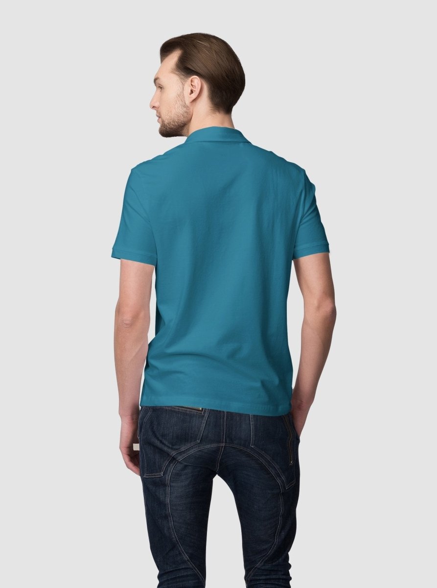 Men's Sustainable Polo T-Shirt | 100% Supima Cotton (Blue Lagoon) | Verified Sustainable by Brown Living™