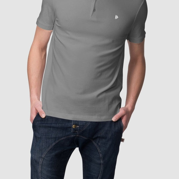 Buy Men's Sustainable Polo T-Shirt, 100% Supima Cotton (Granite Grey)  Online on Brown Living