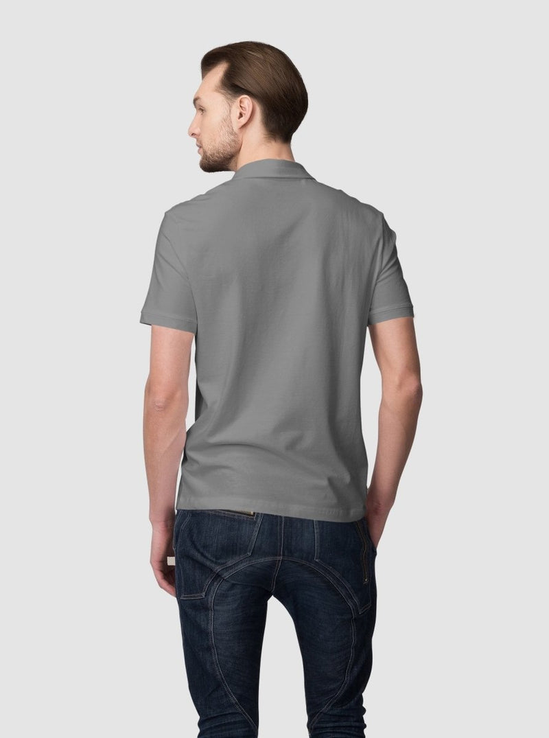 Buy Men's Sustainable Polo T-Shirt | 100% Supima Cotton (Granite Grey) | Shop Verified Sustainable Mens Tshirt on Brown Living™