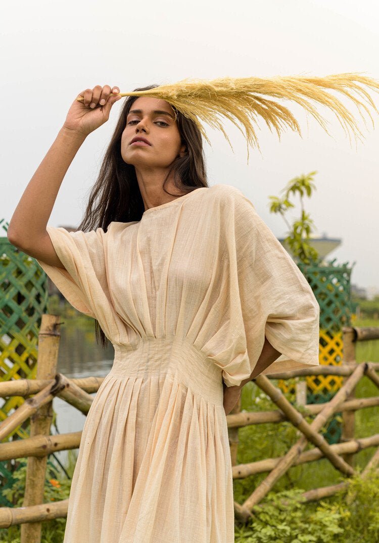 Buy Meru Dress - Peach | Shop Verified Sustainable Womens Dress on Brown Living™