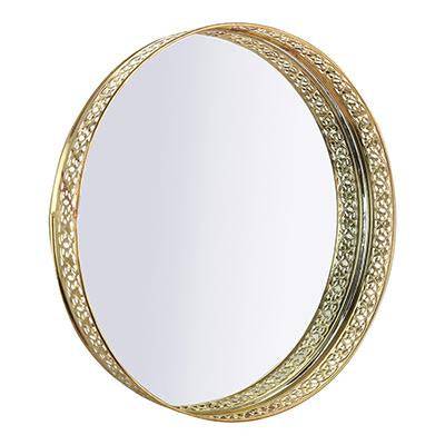 Buy Metal Mirror Tray - Round (25Dia cm Gold) | Shop Verified Sustainable Table Decor on Brown Living™