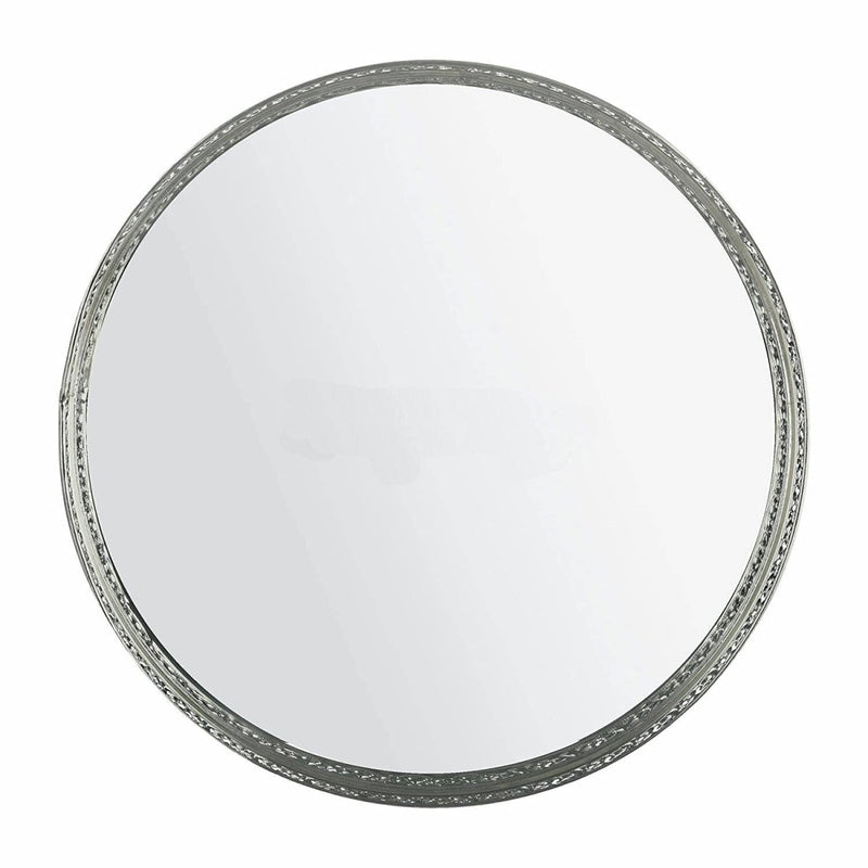 Buy Metal Mirror Tray - Round Silver 36 Dia cm x 3.5 cm Best Gift for Birthdays or Diwali | Shop Verified Sustainable Products on Brown Living
