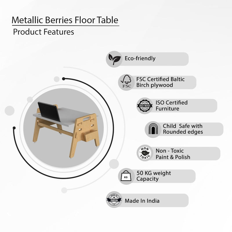 Buy Metallic Berries Floor Table / Chowki | Shop Verified Sustainable Decor & Artefacts on Brown Living™