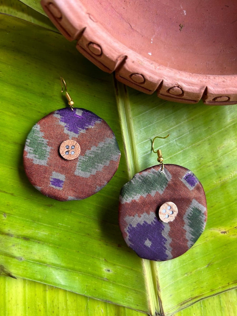 Buy Mihi - Upcycled Fabric Earrings | Handcrafted by Artisans | Shop Verified Sustainable Products on Brown Living