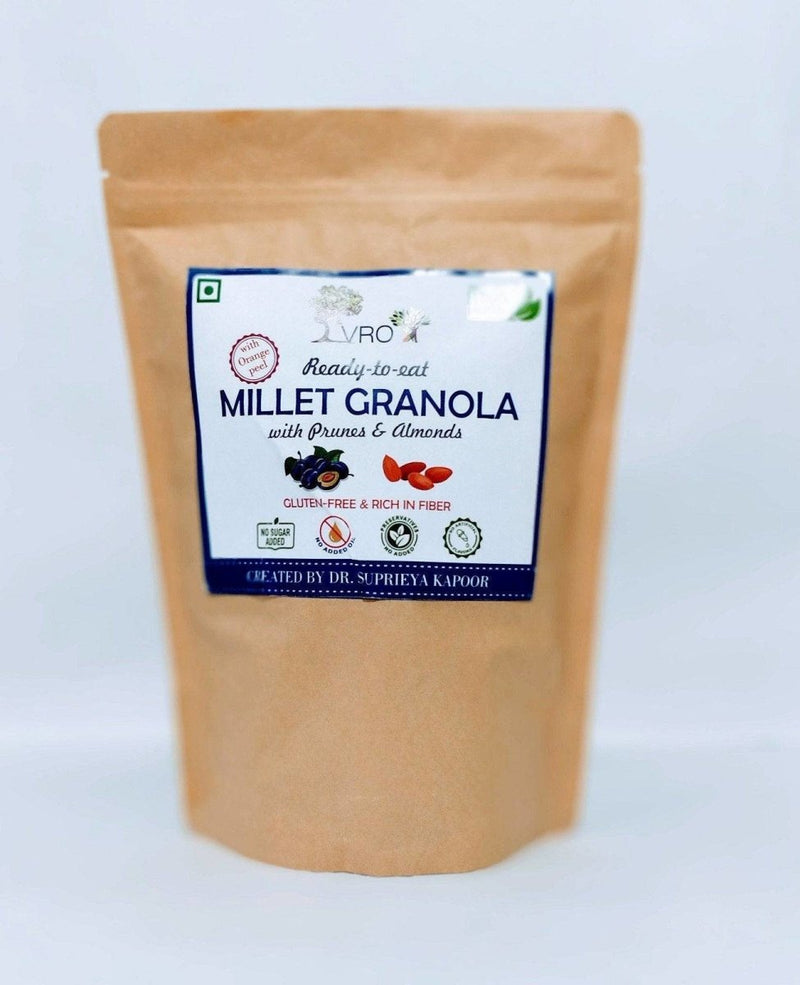 Buy Millet Granola with Cranberries & Almonds - 380g | Shop Verified Sustainable Cereal & Meusli on Brown Living™