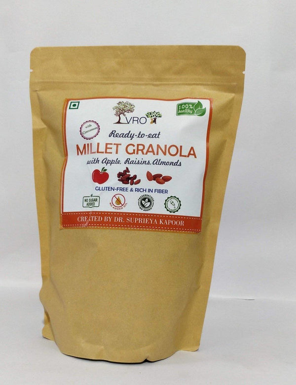 Buy Millet Granola with Sundried Apples, Raisins & Almonds - 380 g | Shop Verified Sustainable Cereal & Meusli on Brown Living™