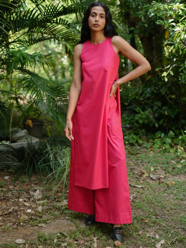 Buy Mina maxi slit top | Pink slit top | Shop Verified Sustainable Womens Top on Brown Living™
