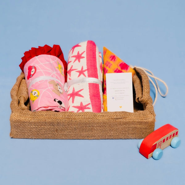 Buy Mini Aloka Baby Hamper Starry Pink | Shop Verified Sustainable Gift Hampers on Brown Living™