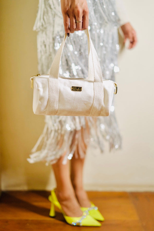 Mini Duffel - White | Verified Sustainable Womens Bag on Brown Living™