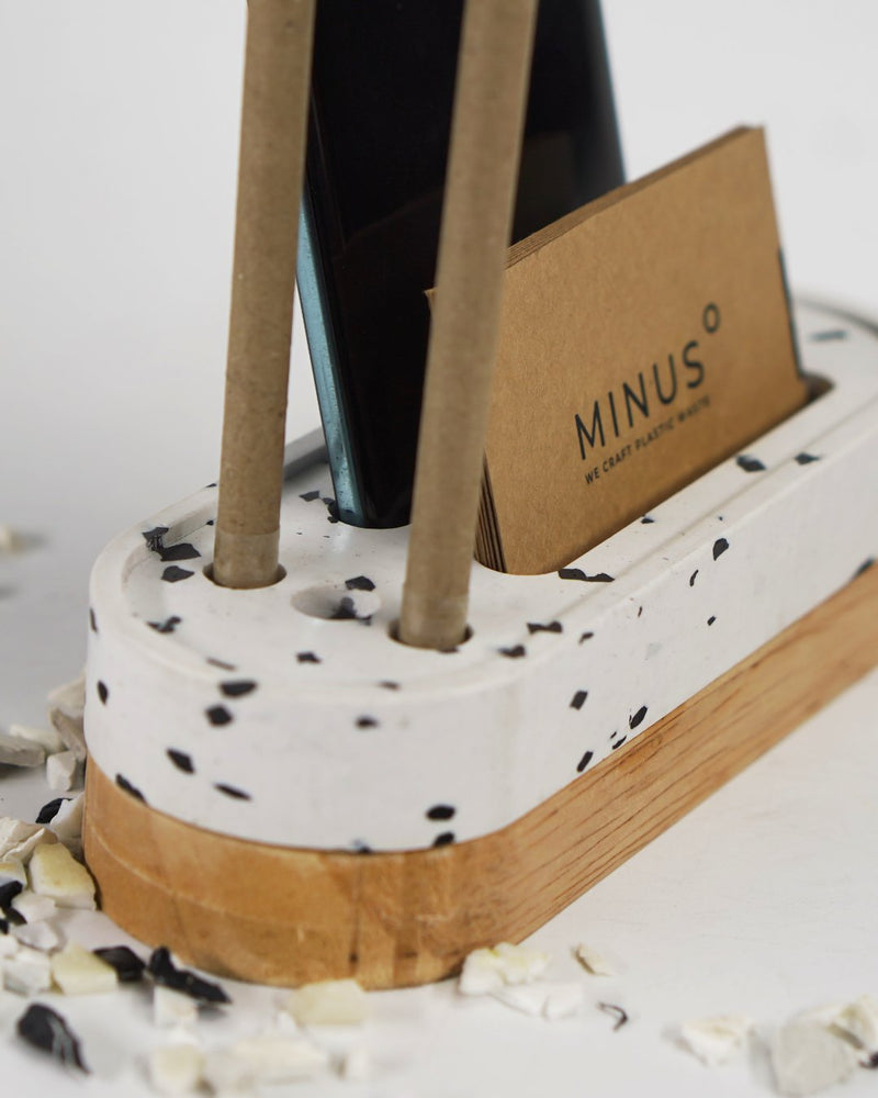 Mini Eco-Desk Organizer- White Pixel | Verified Sustainable Desk Organizers on Brown Living™