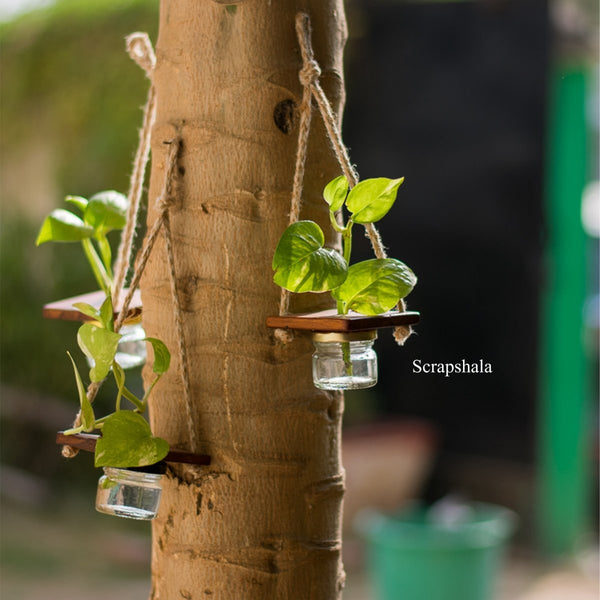 Buy Mini Jar Hanging Planter | Multipurpose | Upcycled | Shop Verified Sustainable Pots & Planters on Brown Living™