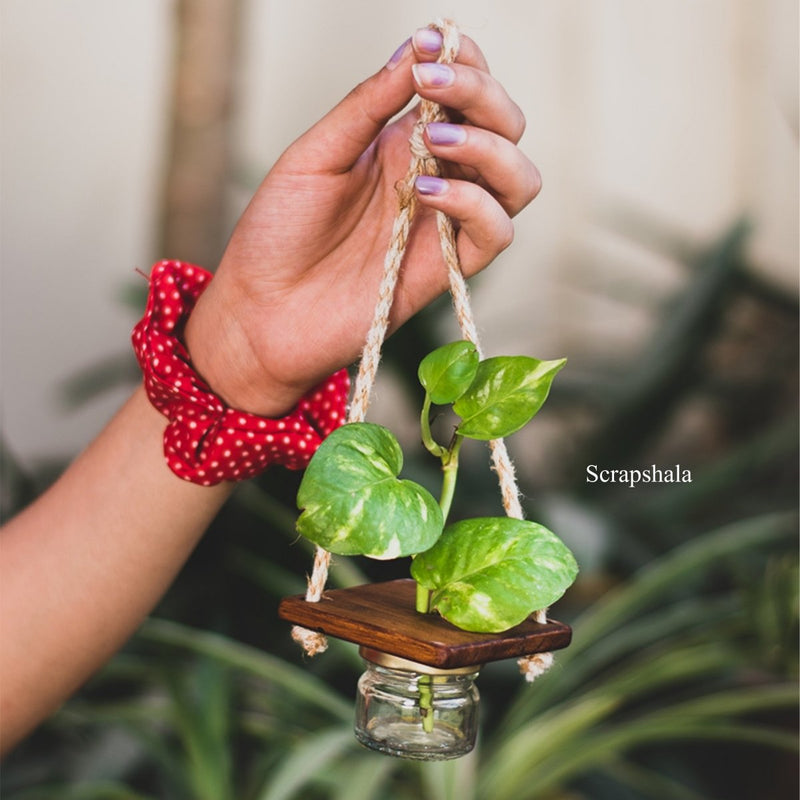 Buy Mini Jar Hanging Planter | Multipurpose | Upcycled | Scrapshala | Shop Verified Sustainable Products on Brown Living