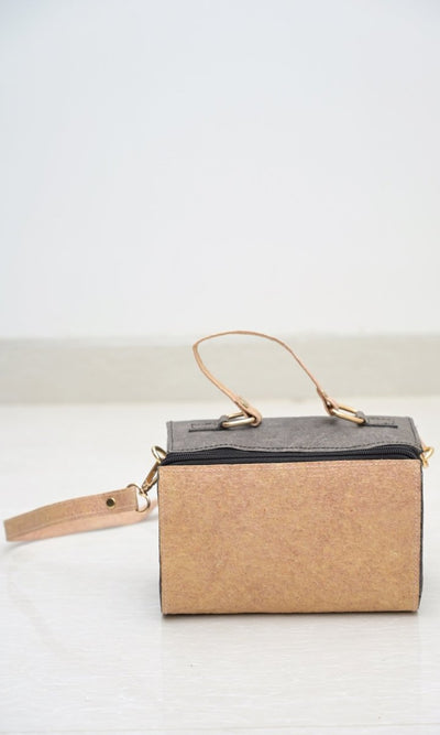 Mini Natural Duffle | Made with Coconut Leather – Womens Handbag on Brown Living™. SKU: ZK4_24BL11927. Img 3.