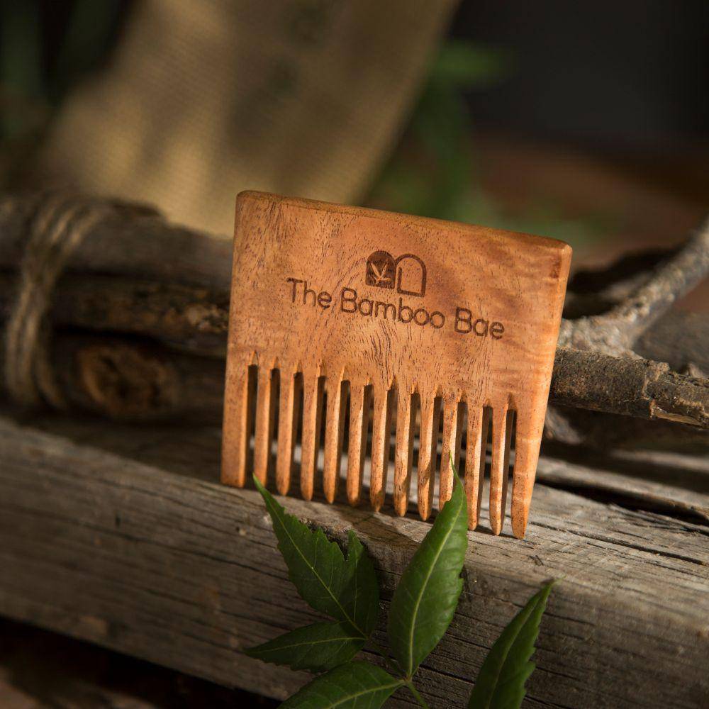 Mini Neem Comb For Detangling & Hair Growth |Handmade Pocket Comb | Verified Sustainable by Brown Living™