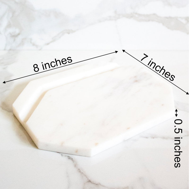 Buy Mini White Furrow Marble Cheese Platter | Shop Verified Sustainable Products on Brown Living