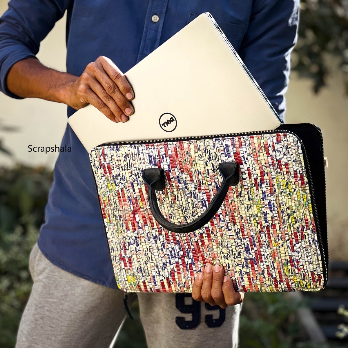 Upcycled Minimalist Water Resistant Laptop Sleeve Bag | Verified Sustainable by Brown Living™